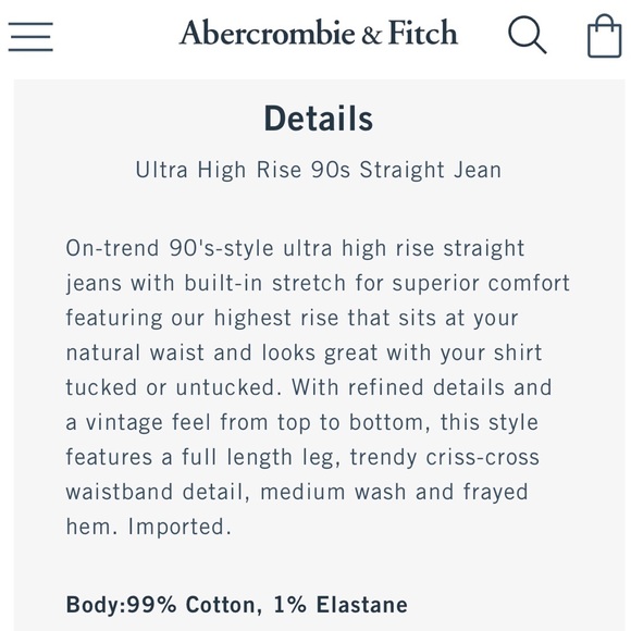 Abercrombie & Fitch Ultra High Rise 90s Straight Jean - Picture 5 of 5
